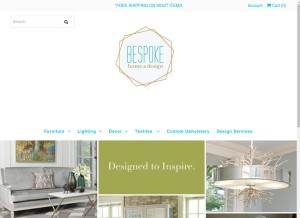 How bespokehomeanddesign.com looks like on a tablet such as an iPad.