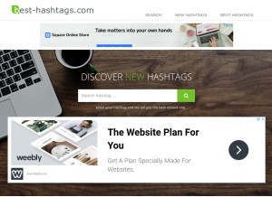 How best-hashtags.com looks like on a tablet such as an iPad.