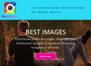 How best-images.in looks like on a tablet such as an iPad.
