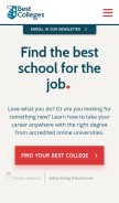 How bestcolleges.com looks like on a mobile device such as an iPhone.