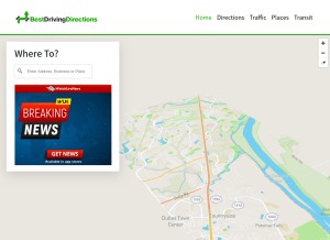 How bestdrivingdirections.com looks like on a tablet such as an iPad.