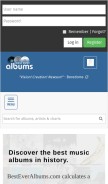 How besteveralbums.com looks like on a mobile device such as an iPhone.