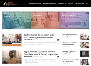 How bestforindianhome.com looks like on a tablet such as an iPad.