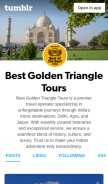 How bestgoldentriangletours.tumblr.com looks like on a mobile device such as an iPhone.