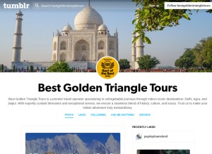 How bestgoldentriangletours.tumblr.com looks like on a tablet such as an iPad.