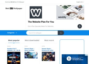 How besthdwallpaper.com looks like on a tablet such as an iPad.