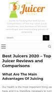 How bestjuicerreviews24h.com looks like on a mobile device such as an iPhone.