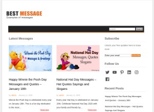 How bestmessage.org looks like on a tablet such as an iPad.