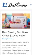 How bestofsewing.com looks like on a mobile device such as an iPhone.
