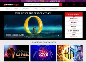 How bestofvegas.com looks like on a tablet such as an iPad.