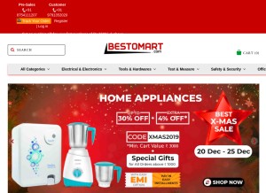 How bestomart.com looks like on a tablet such as an iPad.