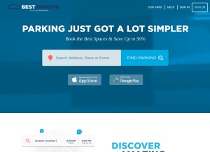 How bestparking.com looks like on a tablet such as an iPad.
