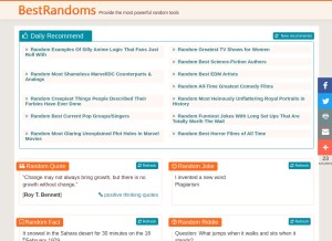 How bestrandoms.com looks like on a tablet such as an iPad.