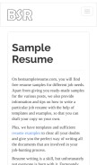 How bestsampleresume.com looks like on a mobile device such as an iPhone.