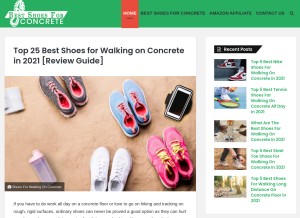 How bestshoesforconcrete.com looks like on a tablet such as an iPad.
