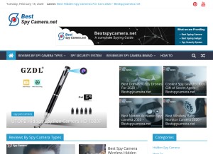How bestspycamera.net looks like on a tablet such as an iPad.