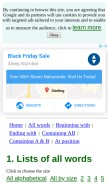 How bestwordlist.com looks like on a mobile device such as an iPhone.