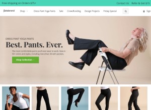 How betabrand.com looks like on a tablet such as an iPad.