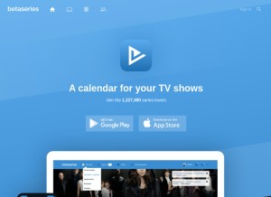 How betaseries.com looks like on a tablet such as an iPad.