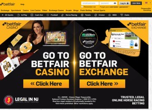 How betfair.com looks like on a tablet such as an iPad.