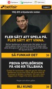 How betfair.se looks like on a mobile device such as an iPhone.