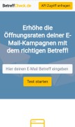 How betreffcheck.de looks like on a mobile device such as an iPhone.