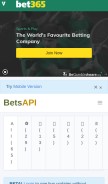 How betsapi.com looks like on a mobile device such as an iPhone.