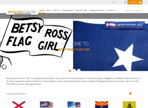 How betsyrossflagirls.com looks like on a tablet such as an iPad.