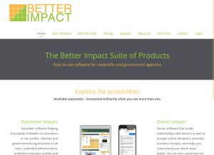 How betterimpact.com looks like on a tablet such as an iPad.