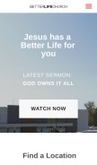 How betterlife.church looks like on a mobile device such as an iPhone.