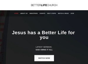 How betterlife.church looks like on a tablet such as an iPad.