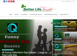 How betterlifethoughts.com looks like on a tablet such as an iPad.