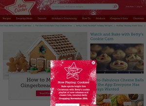 How bettycrocker.com looks like on a tablet such as an iPad.