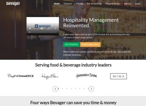 How bevager.com looks like on a tablet such as an iPad.