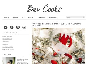 How bevcooks.com looks like on a tablet such as an iPad.