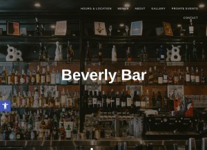 How beverlybar.com looks like on a tablet such as an iPad.