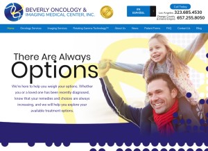 How beverlyoncology.com looks like on a tablet such as an iPad.