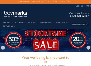 How bevmarks.com.au looks like on a tablet such as an iPad.