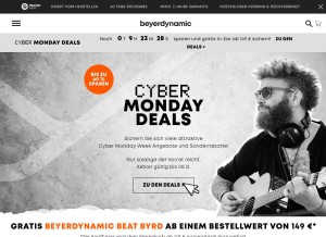 How beyerdynamic.de looks like on a tablet such as an iPad.