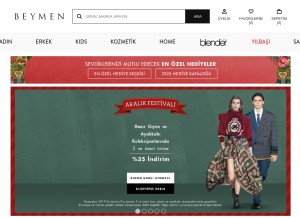 How beymen.com looks like on a tablet such as an iPad.