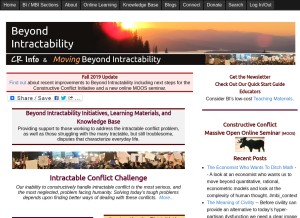 How beyondintractability.org looks like on a tablet such as an iPad.