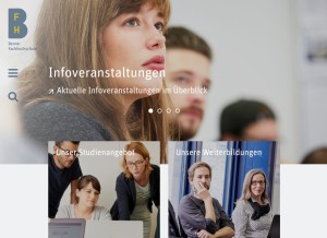 How bfh.ch looks like on a tablet such as an iPad.