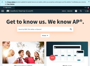 How bfwpub.com looks like on a tablet such as an iPad.