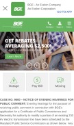 How bge.com looks like on a mobile device such as an iPhone.
