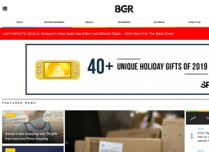 How bgr.com looks like on a tablet such as an iPad.