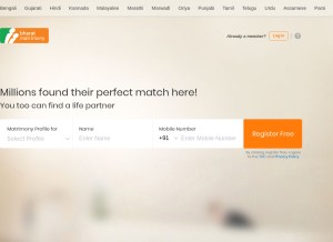 How bharatmatrimony.com looks like on a tablet such as an iPad.