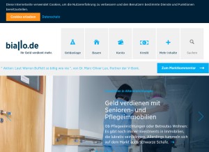How biallo.de looks like on a tablet such as an iPad.