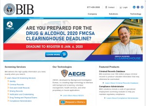 How bib.com looks like on a tablet such as an iPad.