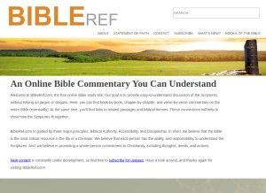 How bibleref.com looks like on a tablet such as an iPad.