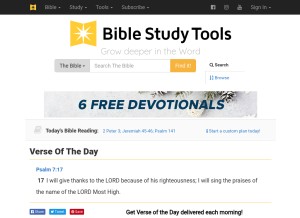 How biblestudytools.com looks like on a tablet such as an iPad.